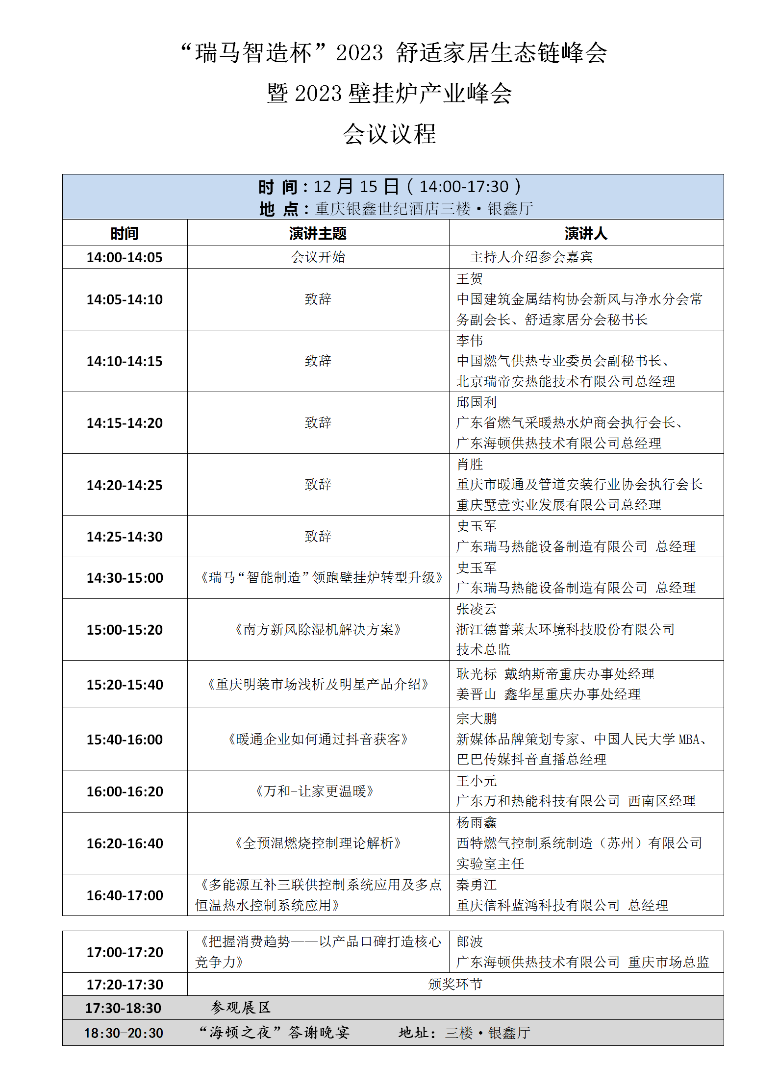 “瑞马智造杯”2023 舒适家居生态链峰会暨2023壁挂炉产业峰会参会攻略！_宝威壁挂炉